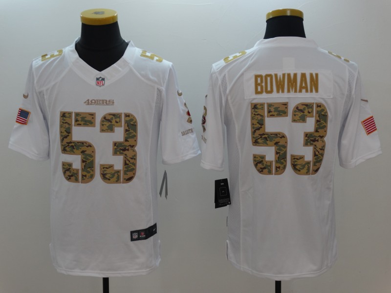 Men's San Francisco 49ers Navoro Bowman #53 White Jersey